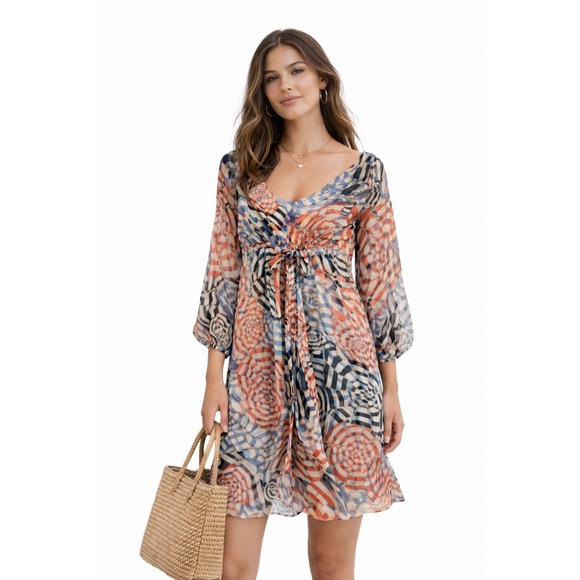 Diane Von Furstenberg Dresses & Skirts - Diane Von Furstenberg Silk Dress Red Cream Blue‎